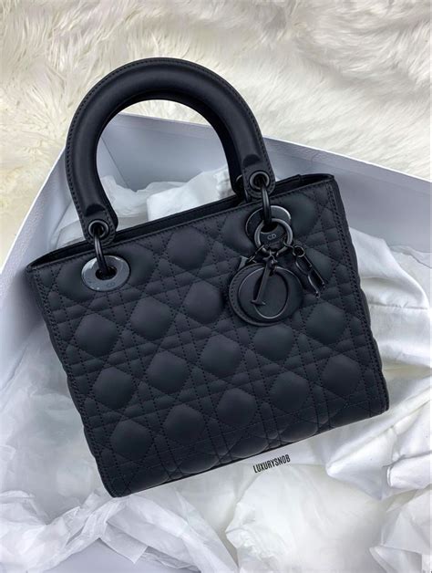 dior lady dior matte black|black matte lady dior bag.